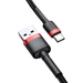 USB 2.0-kabel, A hane till C hane, Svart + Röd, 0.5 meter