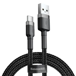 USB 2.0-kabel, A till C, svart + grå, 0.5 meter