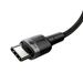 USB 2.0-kabel, C till C, Svart/Grå, PD2.0 100 Watt, 2 m