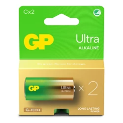 GP Ultra Alkaline C / LR14-batteri, 1.5 Volt, 2-pack