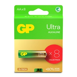 GP Ultra Alkaline AA-batteri, 1.5 Volt, 8-pack
