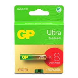 GP Ultra Alkaline AAA-batteri, 1.5 Volt, 8-pack