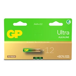 GP Ultra Alkaline AAA-batteri, 1.5 Volt, 12-pack