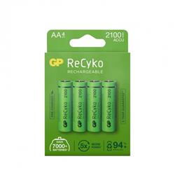 GP ReCyko laddbart AA-batteri, 2100 mAh, 4-pack