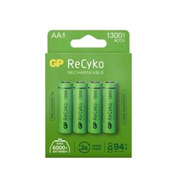 GP ReCyko laddbart AA-batteri, 1300 mAh, 4-pack