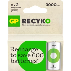 GP ReCyko laddbart C-batteri, 3000 mAh, 2-pack