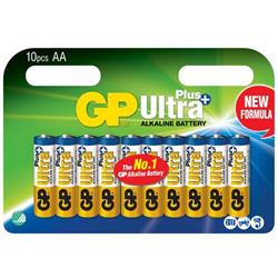 GP Ultra Plus Alkaline AA-batteri, LR6, 10-pack