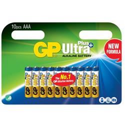 GP Ultra Plus Alkaline AAA-batteri, LR03, 10-pack