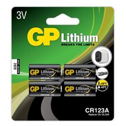 GP Lithiumbatteri, CR 123A, 4-pack