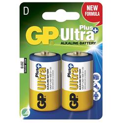 GP Ultra Plus Alkaline D-batteri, LR20, 2-pack