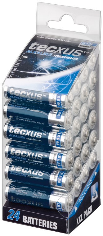 tecxus Alkaliskt batteri 1.5V AA/LR06, maximum, 24-pack