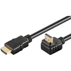 HDMI-kabel, hane > vinklad hane, svart, 3 meter