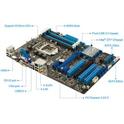 ASUS P8Z77-V LX moderkort, Intel Z77-chipset, Socket 1155