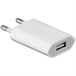 USB-laddare, 100-240V > USB, 1A, vit