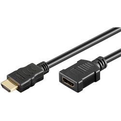 Goobay HDMI-kabel, svart, hane > hona, 1 meter