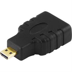 HDMI-adapter, microHDMI hane (D) > hona (A), svart