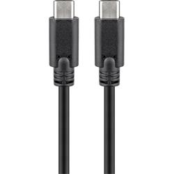 USB C-kabel, USB 3.2 Gen 2x2, 5Ampere, 0.5 meter svart
