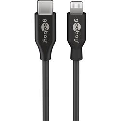 USB 2.0-kabel USB-C till Lightning, svart 2 meter