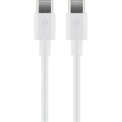 USB 3.1 PD-kabel, C hane till hane, 1 meter vit