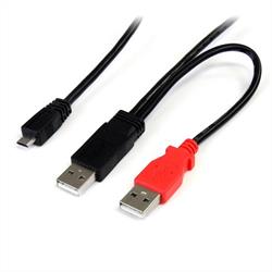 91 cm USB Y-kabel för extern hårddisk - dubbel USB-A till Micro-B 