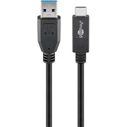 USB 3.1 Gen 2-kabel, A hane till USB-C hane, 0.5 meter