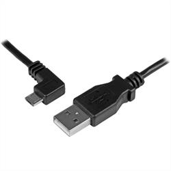 USB 2.0-kabel  A hane > vä.-vinklad microB hane, 1 m