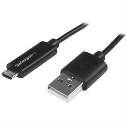 Micro USB-kabel med LED-laddningslampa - M/M - 1 m 