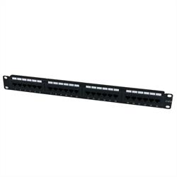 1U hyllmonterbar Cat 6 110 patchpanel med 24 portar 