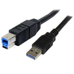USB 3.0-kabel A hane till B hane, 3 meter, svart
