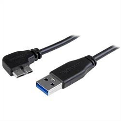 Smal Micro USB 3.0-kabel - vänstervinklad Micro USB - 1 m 