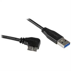 Smal Micro USB 3.0-kabel - högervinklad Micro USB - 1 m 