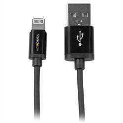 1 m svart 8-stifts Apple Lightning-kontakt till USB-kabel för iPhone/iPod/iPad 