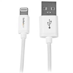 1 m vit 8-stifts Apple Lightning-kontakt till USB-kabel för iPhone/iPod/iPad 