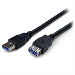 2 m svart SuperSpeed USB 3.0-förlängningskabel A till A - M/F 