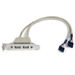 USB A-hona lågprofil täckplåtsadapter med 2 portar 