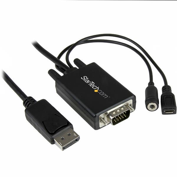 Startech DisplayPort till VGA-kabeladapter med audio - 2 m