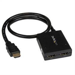 4K HDMI video-splitter med 2 portar – 1x2 HDMI-splitter – Strömförses via USB eller strömadapter – 4K 30 Hz 