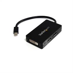A/V-reseadapter: 3-i-1 Mini DisplayPort till DisplayPort-, DVI- eller HDMI-konverterare 