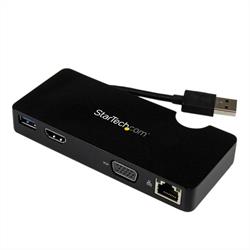 Portabel dockningsstation för bärbara datorer - HDMI eller VGA - USB 3.0 