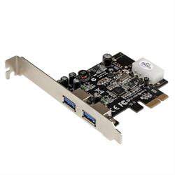 PCI Express (PCIe) SuperSpeed USB 3.0-kortadapter med 2 portar och UASP – LP4-ström 