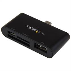 On-the-Go USB-kortläsare för mobila enheter - stöder SD- & Micro SD-kort 