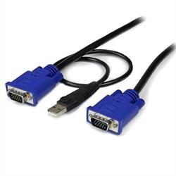 1,8 m 2-i-1 ultratunn USB KVM-kabel 