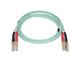 Aqua OM4 Duplex fiberoptisk kabel i multiläge - 100 Gb - 50/125 - LSZH - LC/LC - 1 m