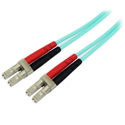 Aqua OM4 Duplex fiberoptisk kabel i multiläge - 100 Gb - 50/125 - LSZH - LC/LC - 2 m