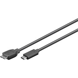 USB-kabel, USB-C hane > 3.0 microB hane, svart, 1 meter
