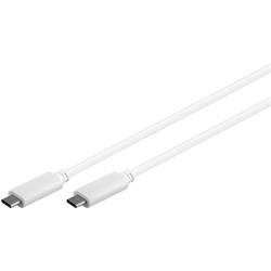 USB-kabel, USB-C hane > USB-C hane, 1 meter, vit