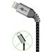 USB-kabel, A hane till Lightning hane, textilspunnen 0.5 m