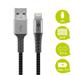 USB-kabel, A hane till Lightning hane, textilspunnen 0.5 m