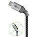 USB-kabel, A hane till microB hane, textilspunnen 0.5 m