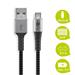 USB-kabel, A hane till microB hane, textilspunnen 0.5 m